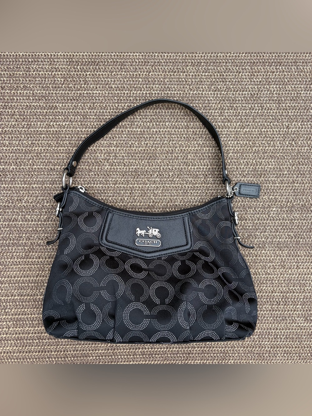 Coach Madison Dotted Op Art Mini Hobo Bag Black 2010